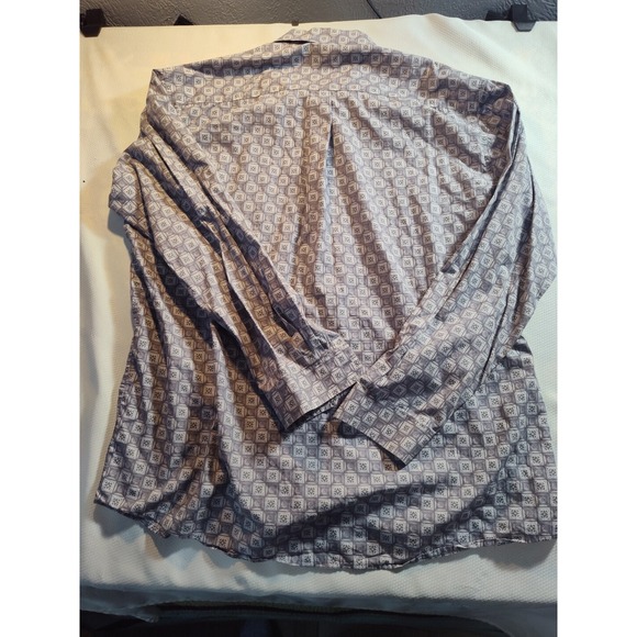 ☆CINCH Shirt Mens 2XL XXL Button Up Gray Long‎ Sleeve All Over Geometric 1262 - Picture 7 of 7